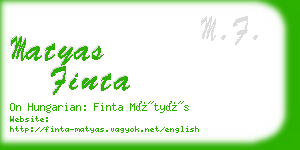 matyas finta business card